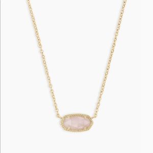 Kendra Scott Gold ELISA Rose Quartz Necklace